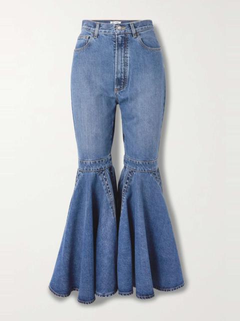 Cropped high-rise flared jeans