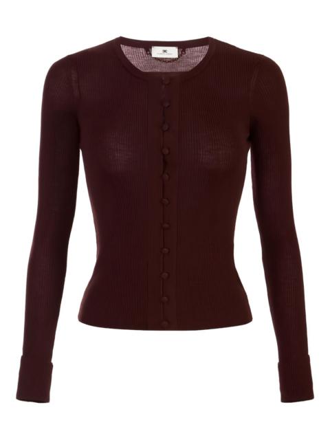 ribbed chain detail cardigan