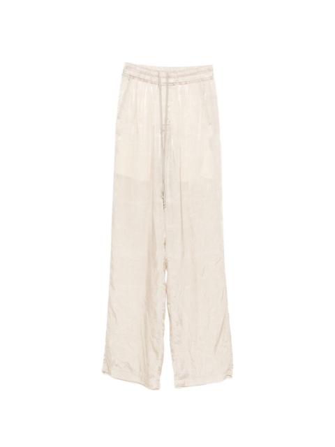 drawstring wide leg trousers