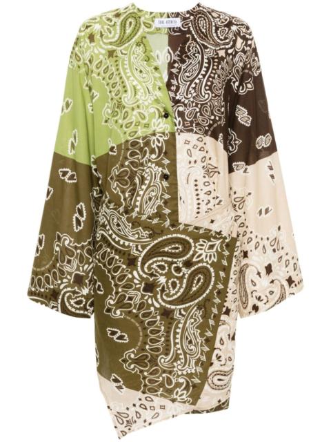 paisley-print cotton mini dress