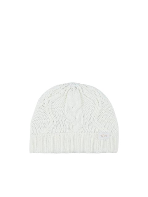 cable-knit beanie hat