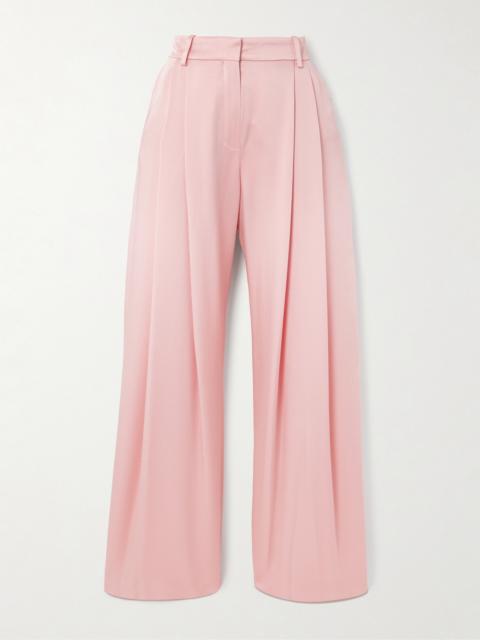 Pleated Crepe Wide-leg Pants