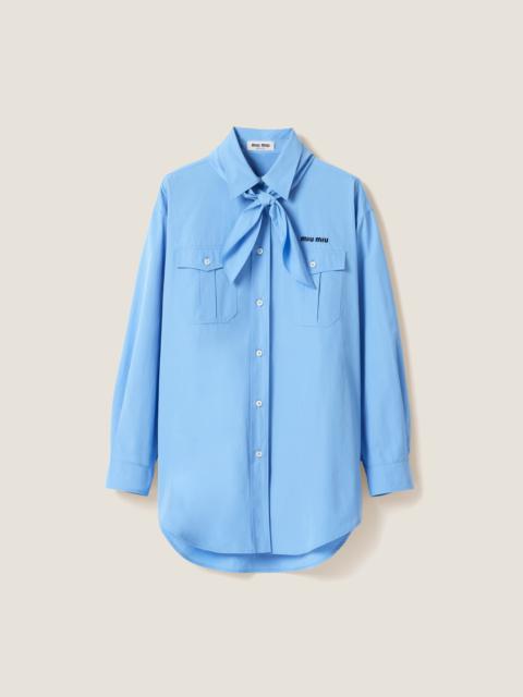 Poplin shirt with scarf