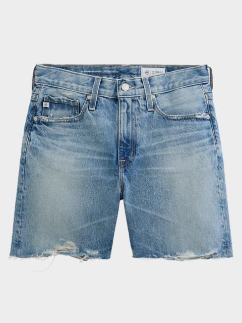 Billie Frayed-Hem Cotton Denim Shorts