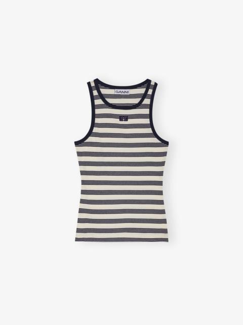 STRIPED SOFT COTTON RIB TANK TOP