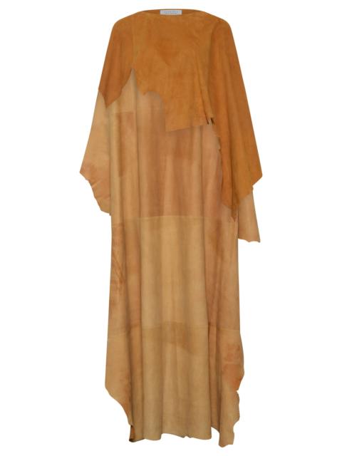 Calian Raw Cut Cape In Cashew Suede
