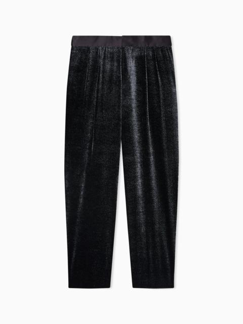 GIORGIO’S DOUBLE-PLEAT TROUSERS IN MICRO DEVORÉ VELVET