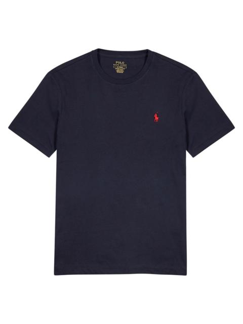 Navy custom slim cotton T-shirt