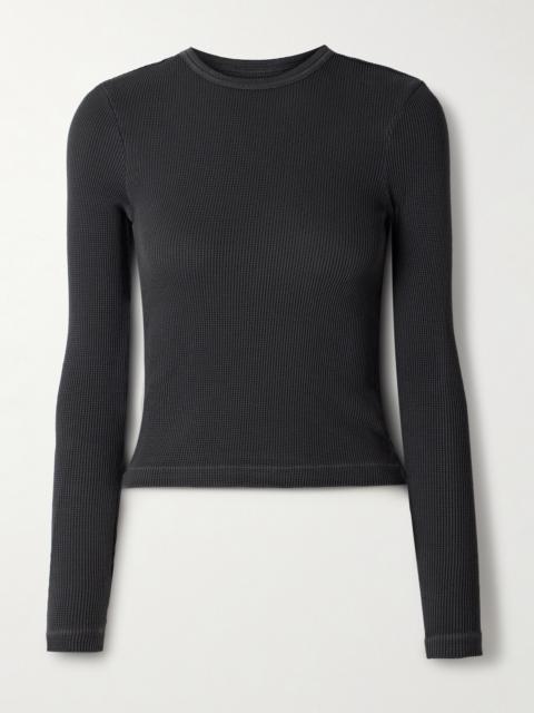 Pilar Waffle-knit Cotton T-shirt