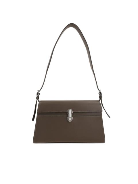 turn-lock flap shoulder bag