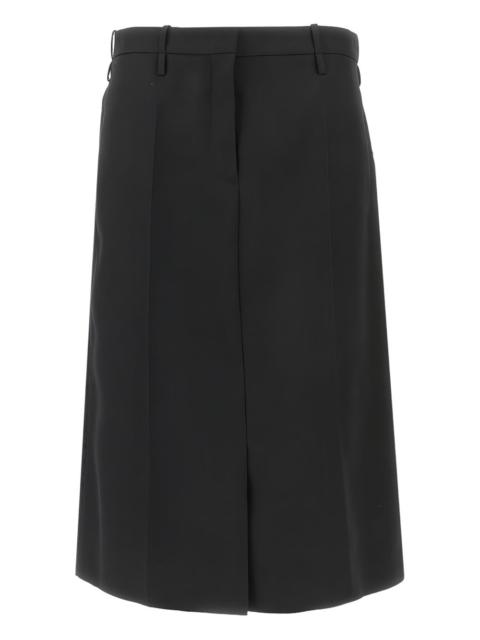 pleated midi skirt