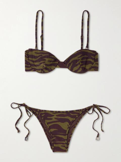 Convertible Zebra-print Underwired Bikini