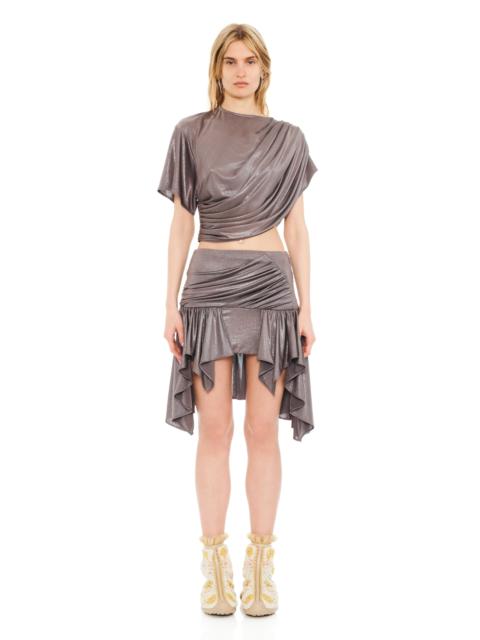 SILVER LAME CELOSIA MINI SKIRT