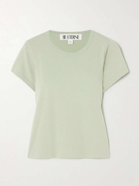 Short Sleeve Baby Tee cropped cotton and modal-blend jersey T-shirt Sage green
