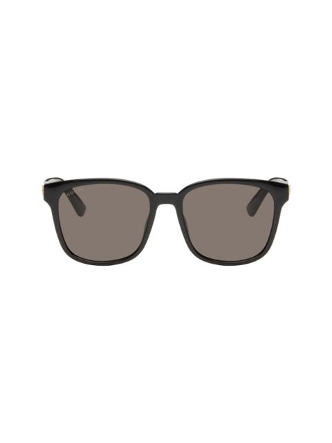 Black Lines Thin Square Acetate Sunglasses