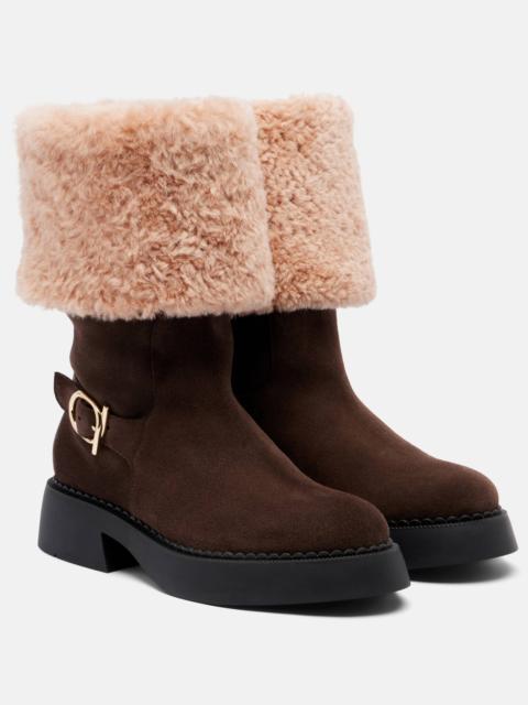 Zaki shearling-lined suede knee-high boots