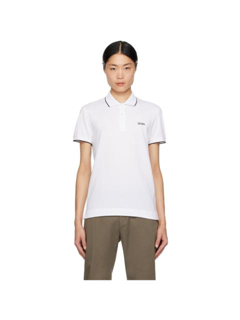 White Embroidered Polo Shirt