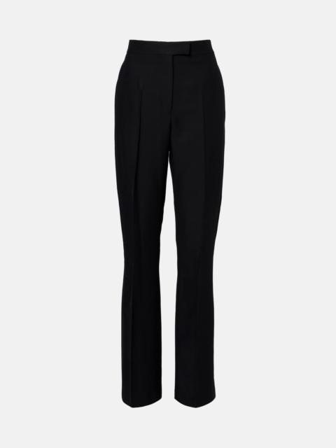 High-rise faille straight pants