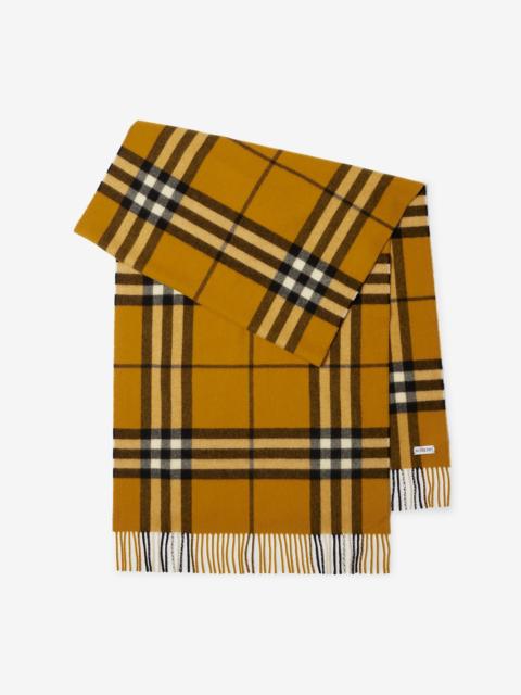Wide Check Cashmere Scarf