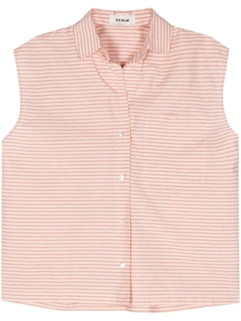 Island sleeveless striped shirt
