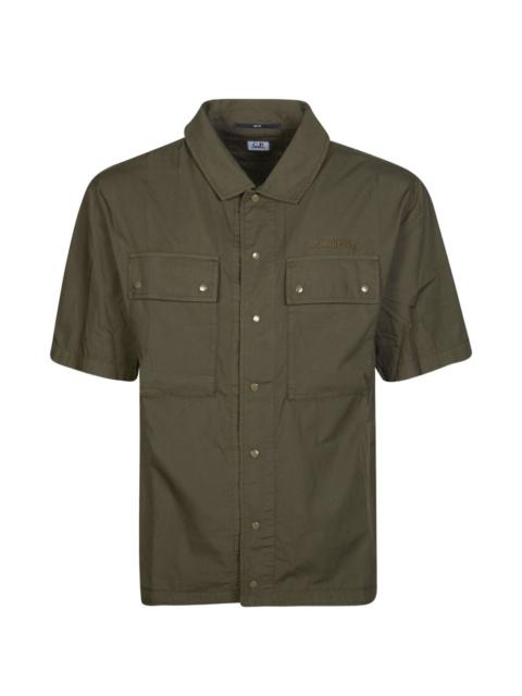 buttoned short-sleeve shirt jacket