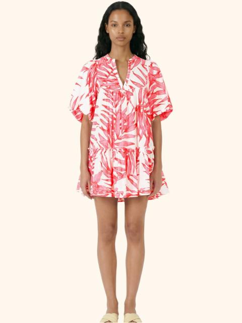 Mini Dress Cruz - Pink Palm Leaf
