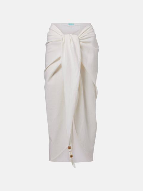 Winnie cotton and linen beach cover-up