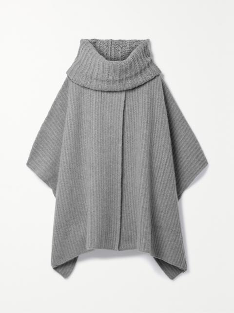 Waipara Ribbed-knit Turtleneck Cashmere Cape