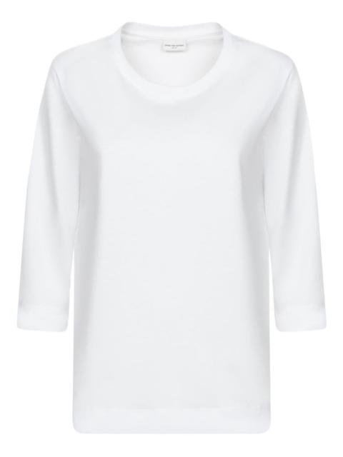three-quarter sleeve cotton T-shirt