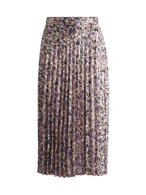 MAXI SKIRT IN PRINTED PLISSÉ SATIN