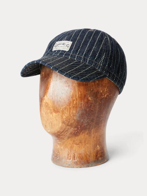 RRL by Ralph Lauren Indigo Dot-Stripe Denim Service Cap - 656137