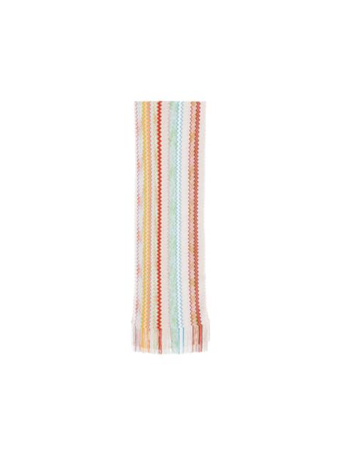 multicoloured zigzag scarf