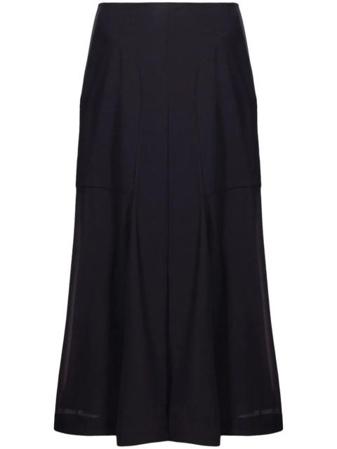 high-waisted midi skirt