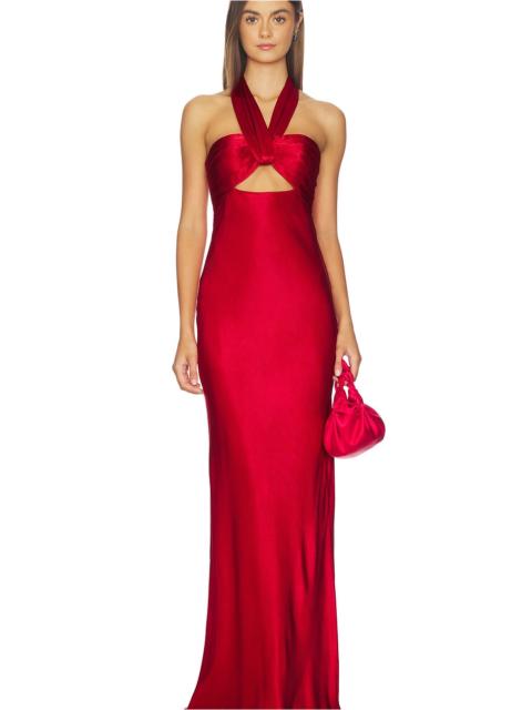 Tatum Ruched Halter Maxi Dress