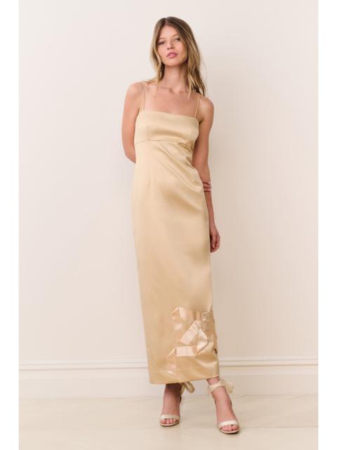Calise Satin Bow Detail Midi Dress