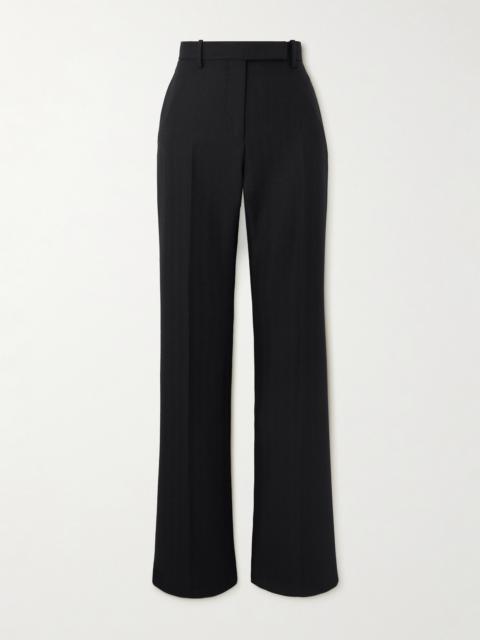 Herringbone Wool Straight-leg Pants