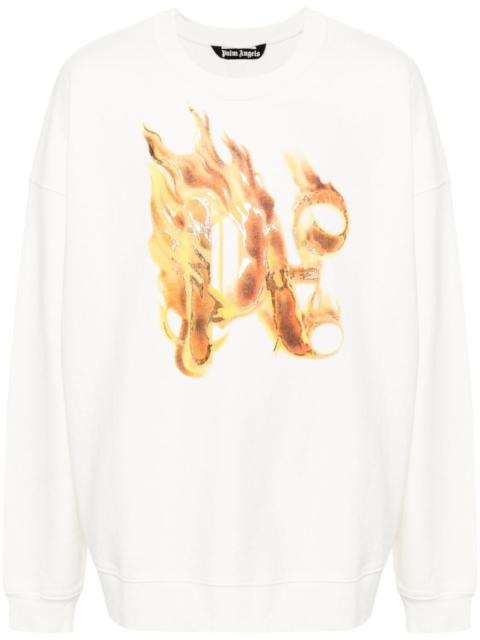 logo-flame print sweatshirt
