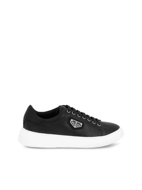 iconic plein leather lo-top trainers