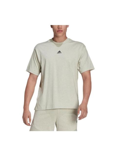 adidas Solid Color Minimalistic Logo Printing Round Neck Casual Short Sleeve Unisex Green HF4499