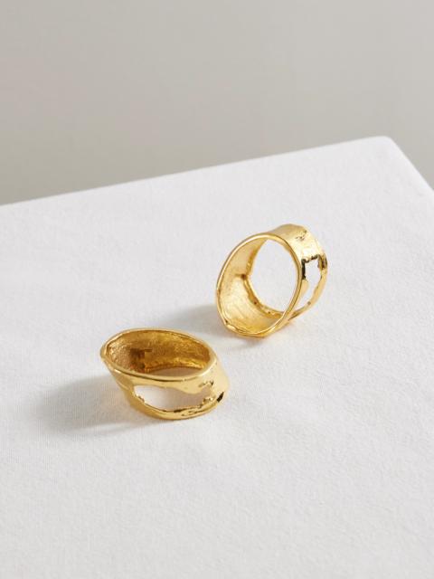 The Totemic Devotion Set Of Two Gold-plated Napkin Rings