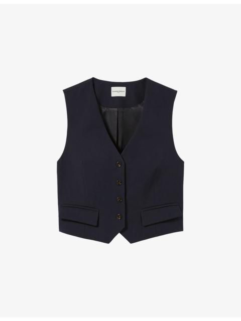 Tailored V-Neck Wool-Blend Waistcoat