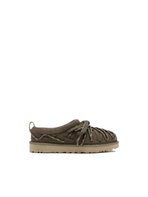 woven lace-up sandals