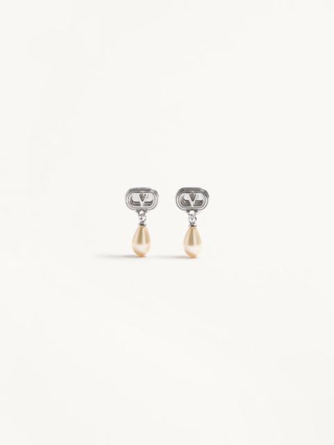 OVALETTE EARRINGS IN METAL, PEARLS AND SWAROVSKI® CRYSTALS