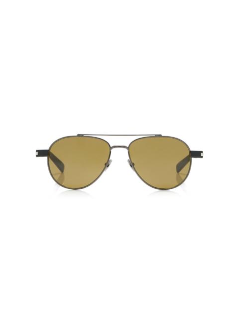 Aviator-Frame Metal Sunglasses brown
