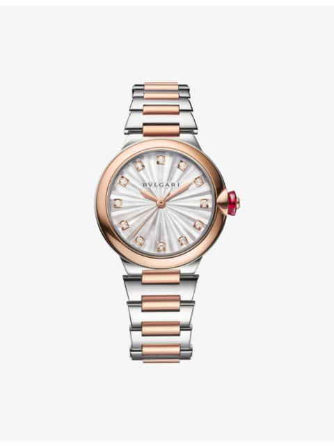 RE00009 Lvcea 18ct rose-gold, stainless-steel and 0.22ct diamond automatic watch