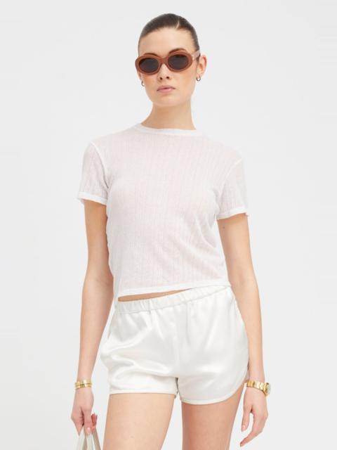 WHITE POINTELLE BABY TEE