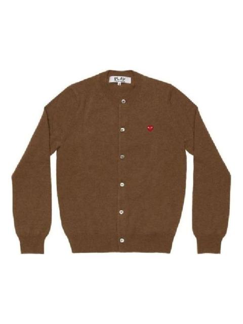 (WMNS) COMME des GARCONS PLAY Cardigan Small Red Heart 'Brown' AZ-N079-051-3