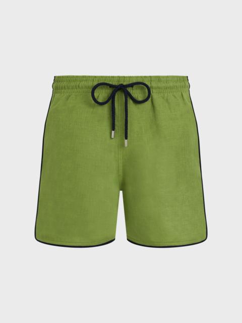 MEN LINEN SWIM SHORTS SOLID