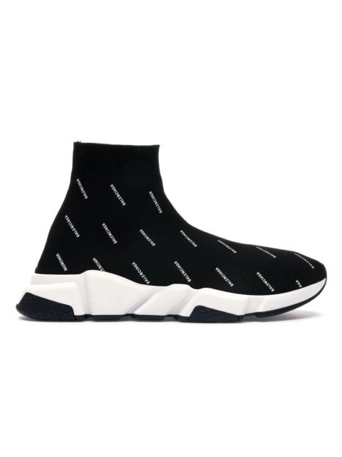 Balenciaga Speed Trainer Logo Print Black White