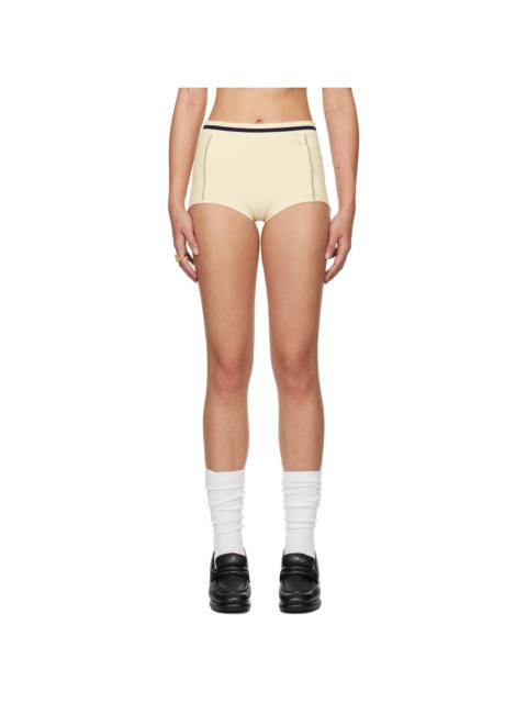 Off-White Contrast Stitch Culotte Shorts